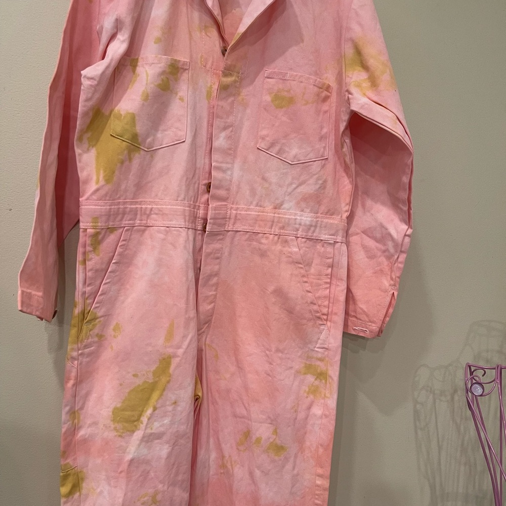 Free People Riverside Medium Tool and Dye Pink Flightsuit Coverall Jumpsuit